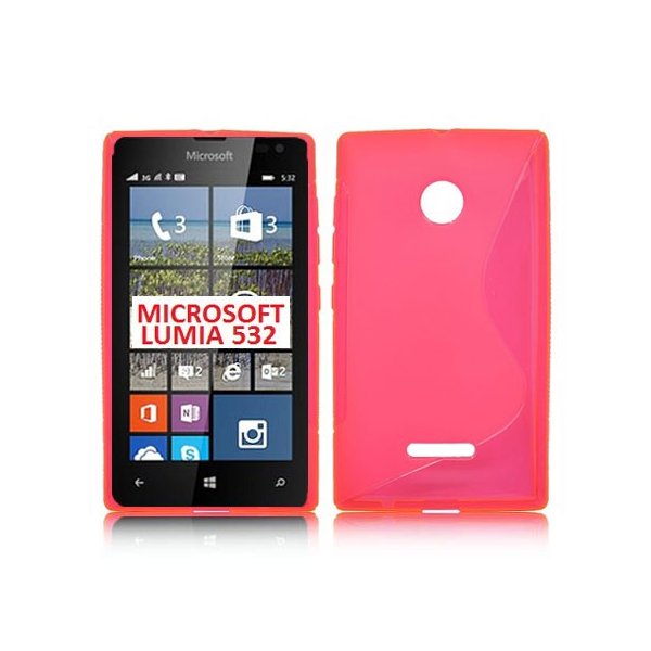 CUSTODIA GEL TPU SILICONE DOUBLE per MICROSOFT LUMIA 532 COLORE ROSA