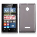 CUSTODIA GEL TPU SILICONE per MICROSOFT LUMIA 532 COLORE NERO - TRASPARENTE