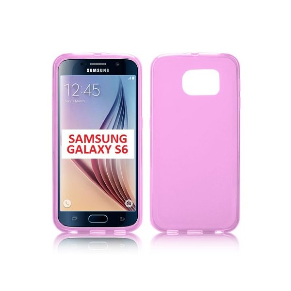 CUSTODIA GEL TPU SILICONE per SAMSUNG SM-G920 GALAXY S6 COLORE ROSA - TRASPARENTE