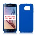 CUSTODIA GEL TPU SILICONE per SAMSUNG SM-G920 GALAXY S6 COLORE BLU - TRASPARENTE