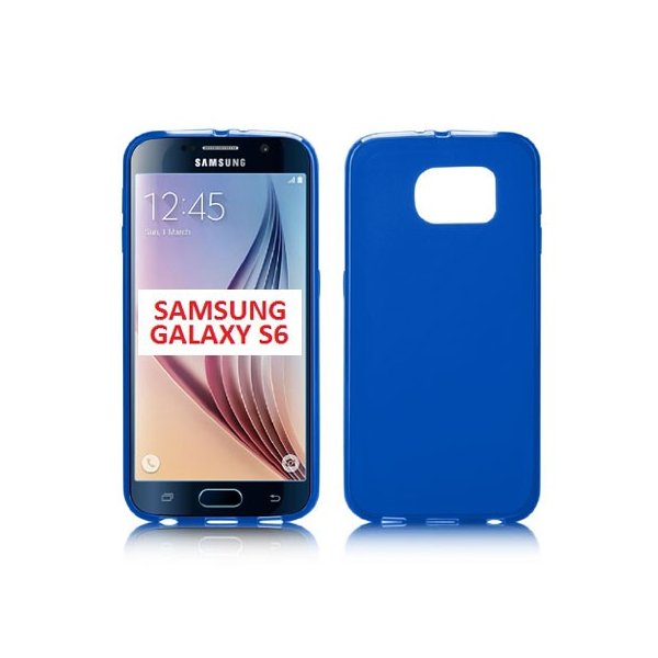 CUSTODIA GEL TPU SILICONE per SAMSUNG SM-G920 GALAXY S6 COLORE BLU - TRASPARENTE