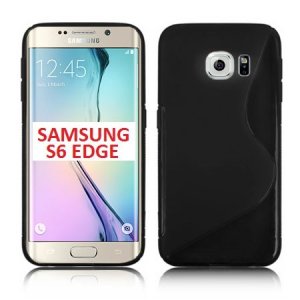 CUSTODIA GEL TPU SILICONE DOUBLE per SAMSUNG SM-G925 GALAXY S6 EDGE COLORE NERO