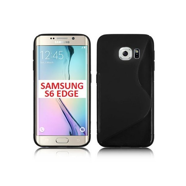 CUSTODIA GEL TPU SILICONE DOUBLE per SAMSUNG SM-G925 GALAXY S6 EDGE COLORE NERO