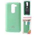 CUSTODIA GEL TPU SILICONE per LG G2 MINI COLORE VERDE ACQUA LUCIDO CON GLITTER ALTA QUALITA' MERCURY BLISTER