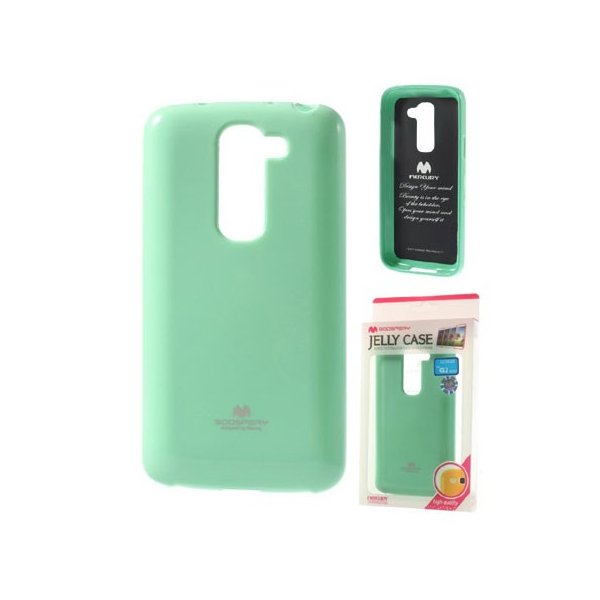 CUSTODIA GEL TPU SILICONE per LG G2 MINI COLORE VERDE ACQUA LUCIDO CON GLITTER ALTA QUALITA' MERCURY BLISTER