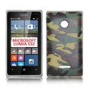 CUSTODIA GEL TPU SILICONE per MICROSOFT LUMIA 532 CON FANTASIA MILITARE COLORE VERDE