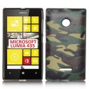 CUSTODIA GEL TPU SILICONE per MICROSOFT LUMIA 435 CON FANTASIA MILITARE COLORE VERDE