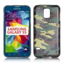 CUSTODIA GEL TPU SILICONE per SAMSUNG G900F GALAXY S5, GALAXY S5 NEO G903F, GALAXY S5 PLUS CON FANTASIA MILITARE COLORE VERDE