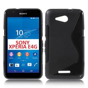 CUSTODIA GEL TPU SILICONE DOUBLE per SONY XPERIA E4G, SONY XPERIA E4G DUAL COLORE NERO