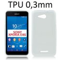 CUSTODIA GEL TPU SILICONE ULTRA SLIM 0,3mm per SONY XPERIA E4G, SONY XPERIA E4G DUAL COLORE BIANCO TRASPARENTE