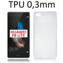 CUSTODIA GEL TPU SILICONE ULTRA SLIM 0,3mm per HUAWEI P8 LITE COLORE BIANCO TRASPARENTE