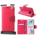 CUSTODIA FLIP ORIZZONTALE PELLE per SAMSUNG SM-G925 GALAXY S6 EDGE CON INTERNO IN TPU E STAND FUCSIA SONATA MERCURY BLISTER