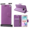 CUSTODIA FLIP ORIZZONTALE PELLE per SAMSUNG SM-G925 GALAXY S6 EDGE CON INTERNO IN TPU E STAND VIOLA SONATA MERCURY BLISTER