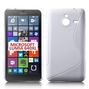 CUSTODIA GEL TPU SILICONE DOUBLE per MICROSOFT LUMIA 640 XL COLORE BIANCO