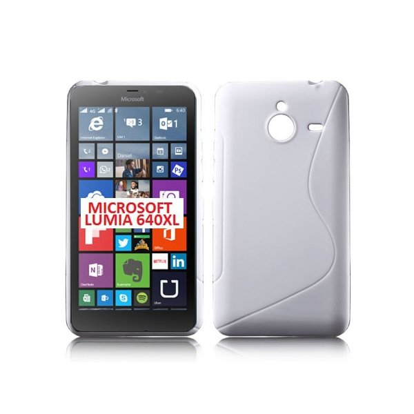 CUSTODIA GEL TPU SILICONE DOUBLE per MICROSOFT LUMIA 640 XL COLORE BIANCO