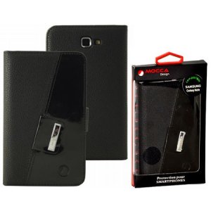 CUSTODIA FLIP ORIZZONTALE PELLE per SAMSUNG N7000 GALAXY NOTE, I9220 CON CHIUSURA MAGNETICA COLORE NERO ALTA QUALITA' MOCCA