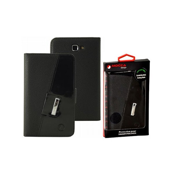 CUSTODIA FLIP ORIZZONTALE PELLE per SAMSUNG N7000 GALAXY NOTE, I9220 CON CHIUSURA MAGNETICA COLORE NERO ALTA QUALITA' MOCCA