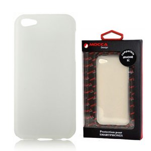 CUSTODIA GEL TPU SILICONE per APPLE IPHONE 5c COLORE BIANCO ALTA QUALITA' MOCCA BLISTER