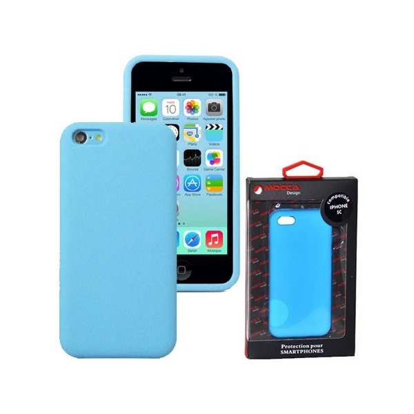 CUSTODIA GEL TPU SILICONE per APPLE IPHONE 5c COLORE BLU ALTA QUALITA' MOCCA BLISTER