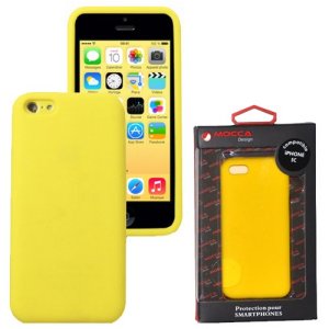 CUSTODIA GEL TPU SILICONE per APPLE IPHONE 5c COLORE GIALLO ALTA QUALITA' MOCCA BLISTER