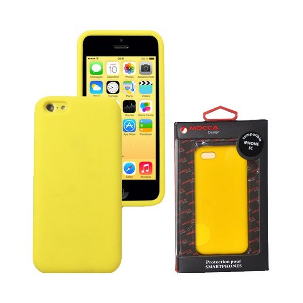 CUSTODIA GEL TPU SILICONE per APPLE IPHONE 5c COLORE GIALLO ALTA QUALITA' MOCCA BLISTER