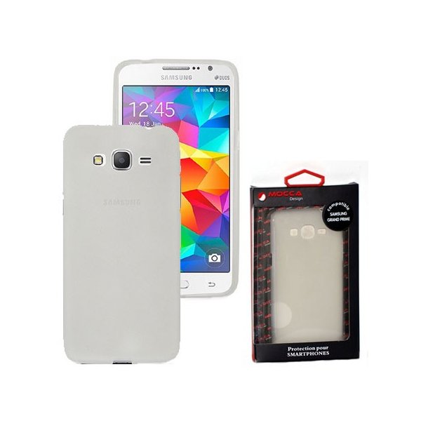 CUSTODIA GEL TPU SILICONE per SAMSUNG G530H GALAXY GRAND PRIME BIANCO - TRASPARENTE ALTA QUALITA' MOCCA BLISTER