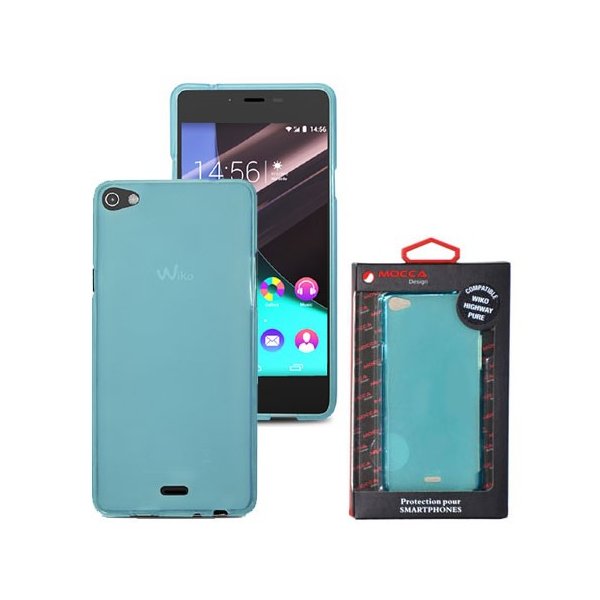 CUSTODIA GEL TPU SILICONE per WIKO HIGHWAY PURE 4G COLORE BLU - TRASPARENTE ALTA QUALITA' MOCCA BLISTER