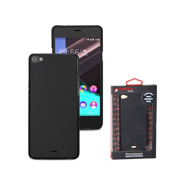 CUSTODIA GEL TPU SILICONE per WIKO HIGHWAY PURE 4G COLORE NERO ALTA QUALITA' MOCCA BLISTER