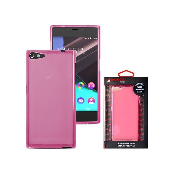 CUSTODIA GEL TPU SILICONE per WIKO HIGHWAY STAR 4G COLORE ROSA - TRASPARENTE ALTA QUALITA' MOCCA BLISTER