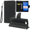 CUSTODIA FLIP ORIZZONTALE per SONY XPERIA E4G, SONY XPERIA E4G DUAL CON INTERNO IN TPU, STAND E PORTA CARTE COLORE NERO