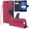 CUSTODIA FLIP ORIZZONTALE per SONY XPERIA E4G, SONY XPERIA E4G DUAL CON INTERNO IN TPU, STAND E PORTA CARTE COLORE FUCSIA