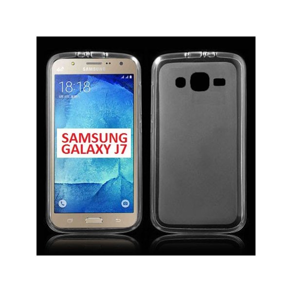 CUSTODIA GEL TPU SILICONE per SAMSUNG SM-J700F GALAXY J7 COLORE BIANCO - TRASPARENTE