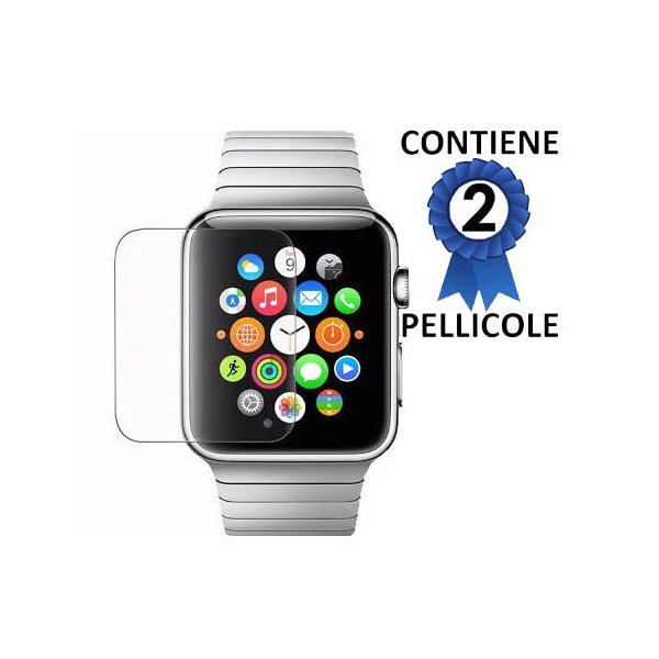 PELLICOLA PROTEGGI DISPLAY per APPLE WATCH 38MM CONFEZIONE 2 PEZZI