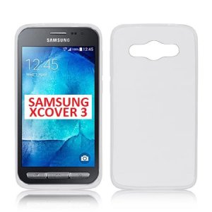 CUSTODIA GEL TPU SILICONE ULTRA SLIM 0,3mm per SAMSUNG SM-G388F GALAXY XCOVER 3 COLORE BIANCO - TRASPARENTE