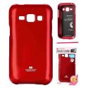 CUSTODIA GEL TPU SILICONE per SAMSUNG SM-J100H GALAXY J1 COLORE ROSSO LUCIDO CON GLITTER ALTA QUALITA' MERCURY BLISTER