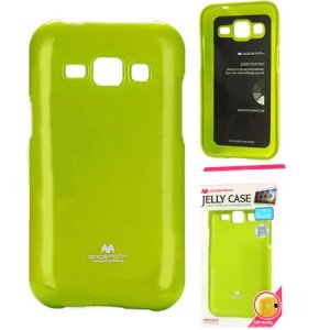 CUSTODIA GEL TPU SILICONE per SAMSUNG SM-J100H GALAXY J1 COLORE VERDE LUCIDO CON GLITTER ALTA QUALITA' MERCURY