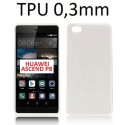 CUSTODIA GEL TPU SILICONE ULTRA SLIM 0,3mm per HUAWEI ASCEND P8 COLORE BIANCO TRASPARENTE