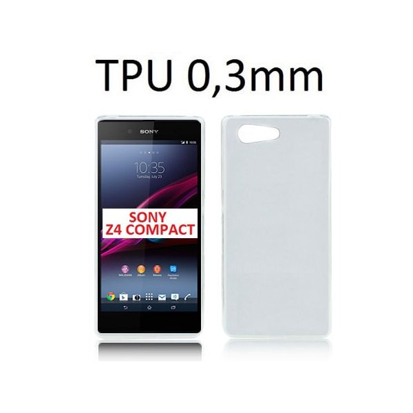 CUSTODIA GEL TPU SILICONE ULTRA SLIM 0,3mm per SONY XPERIA Z4 COMPACT COLORE BIANCO TRASPARENTE