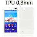 CUSTODIA GEL TPU SILICONE ULTRA SLIM 0,3mm per SONY XPERIA C4, XPERIA C4 DUAL COLORE BIANCO TRASPARENTE