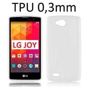 CUSTODIA GEL TPU SILICONE ULTRA SLIM 0,3mm per LG JOY H220 COLORE BIANCO TRASPARENTE