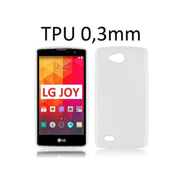 CUSTODIA GEL TPU SILICONE ULTRA SLIM 0,3mm per LG JOY H220 COLORE BIANCO TRASPARENTE