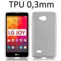 CUSTODIA GEL TPU SILICONE ULTRA SLIM 0,3mm per LG JOY H220 COLORE NERO TRASPARENTE