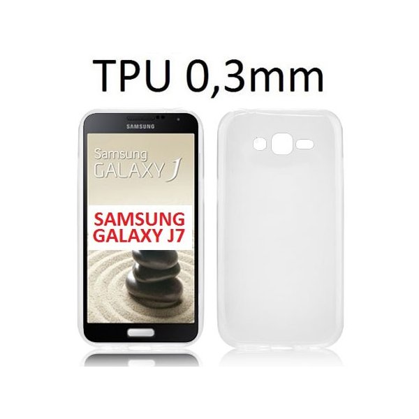 CUSTODIA GEL TPU SILICONE ULTRA SLIM 0,3mm per SAMSUNG SM-J700F GALAXY J7 COLORE BIANCO TRASPARENTE