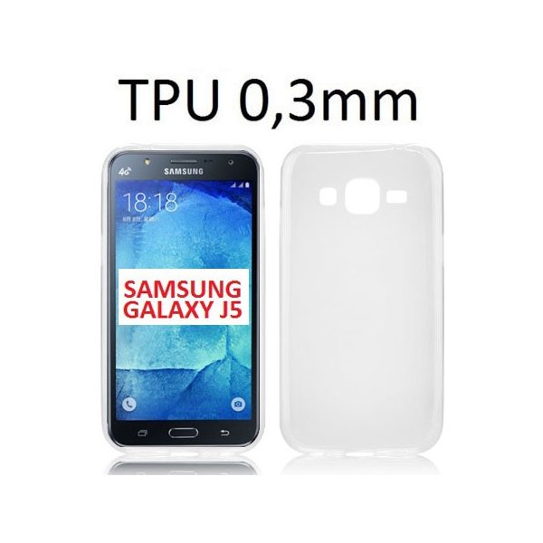 CUSTODIA GEL TPU SILICONE ULTRA SLIM 0,3mm per SAMSUNG SM-J500F GALAXY J5 COLORE BIANCO TRASPARENTE