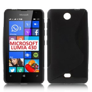 CUSTODIA GEL TPU SILICONE DOUBLE per MICROSOFT LUMIA 430 DUAL SIM COLORE NERO