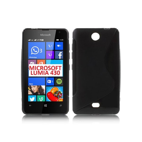 CUSTODIA GEL TPU SILICONE DOUBLE per MICROSOFT LUMIA 430 DUAL SIM COLORE NERO