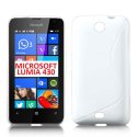 CUSTODIA GEL TPU SILICONE DOUBLE per MICROSOFT LUMIA 430 DUAL SIM COLORE BIANCO