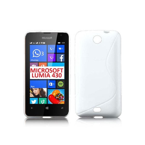 CUSTODIA GEL TPU SILICONE DOUBLE per MICROSOFT LUMIA 430 DUAL SIM COLORE BIANCO