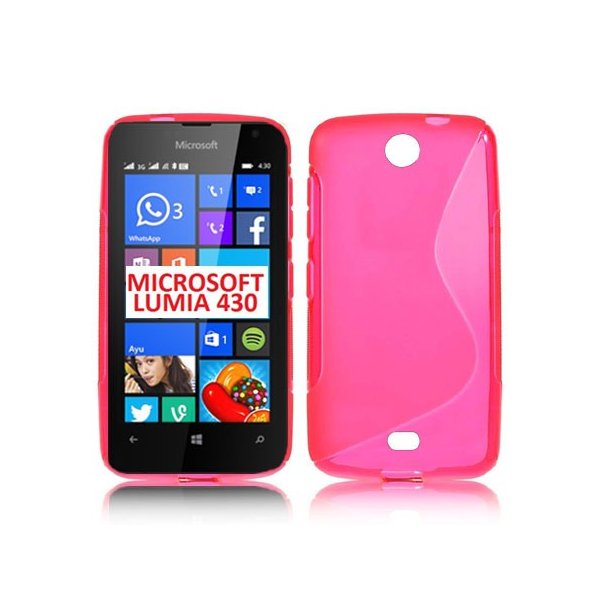 CUSTODIA GEL TPU SILICONE DOUBLE per MICROSOFT LUMIA 430 DUAL SIM COLORE ROSA