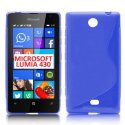 CUSTODIA GEL TPU SILICONE DOUBLE per MICROSOFT LUMIA 430 DUAL SIM COLORE BLU